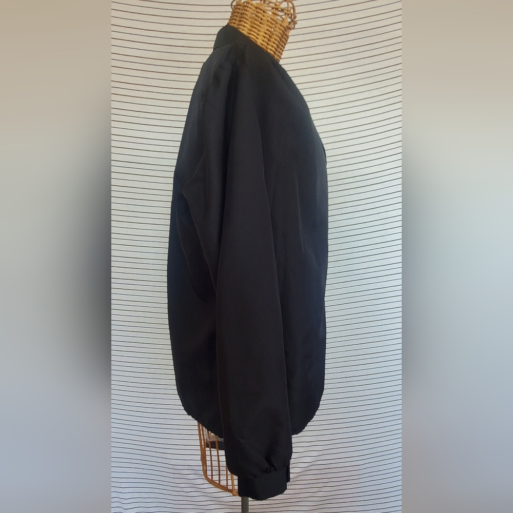 Vintage Cool Basic Black Button Down Blouse - image 5